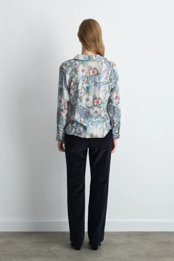 Anka Collection Viscose Shirt Blue - Gusto