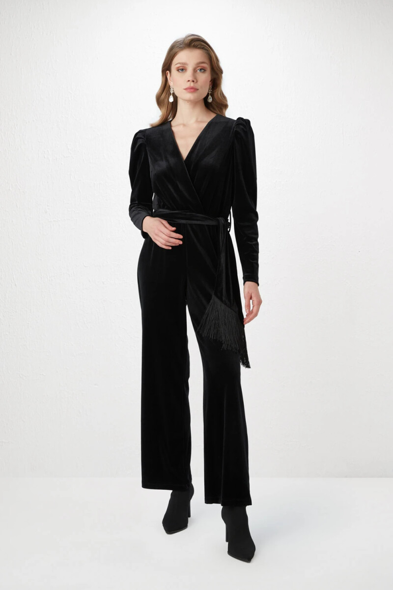 Velvet jumpsuit with on sale jacket