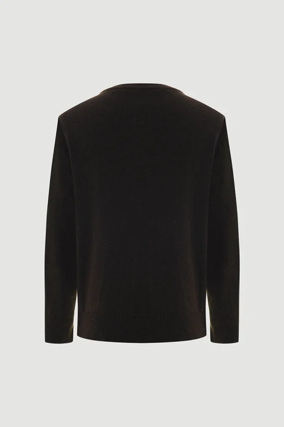 Argyle Patterned Designed Knit Wool Cardigan Brown - Gusto