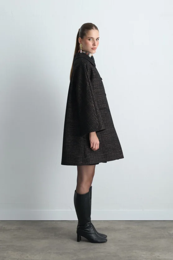 Baby Collar Jacquard Kaftan Black - 2