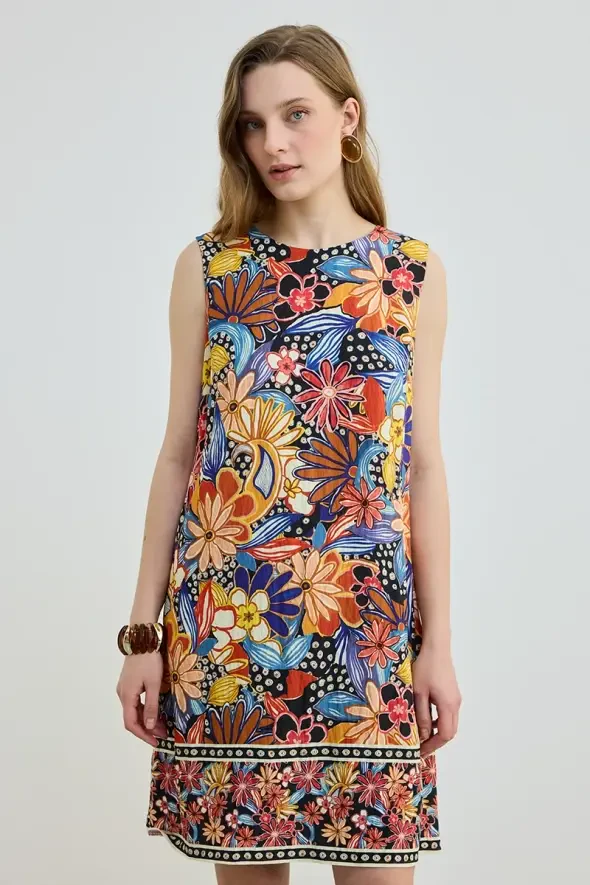 Back Tied Pinafore Dress - Orange - 4