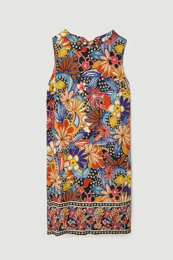 Back Tied Pinafore Dress - Orange - 7