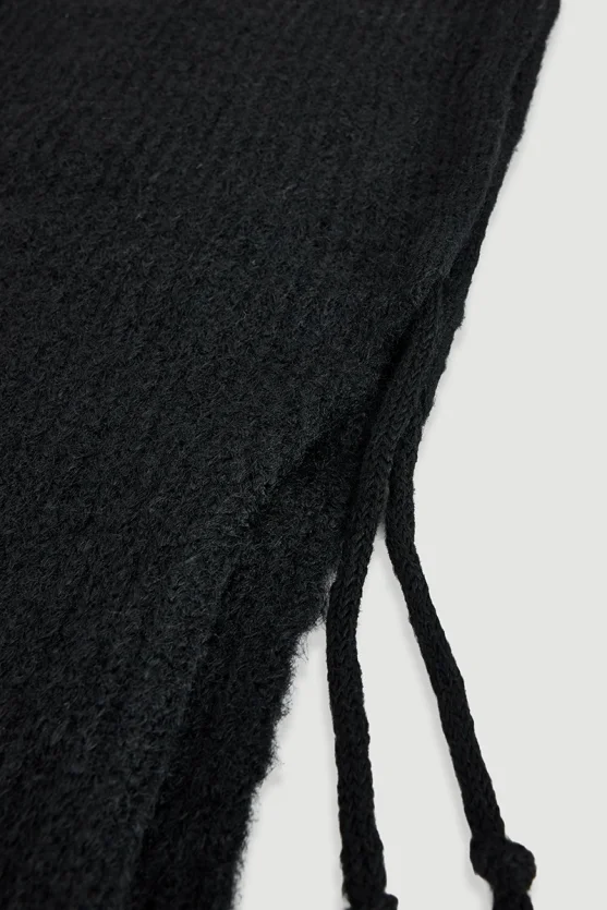 Balaclava Wool Knit Hat Black - Gusto