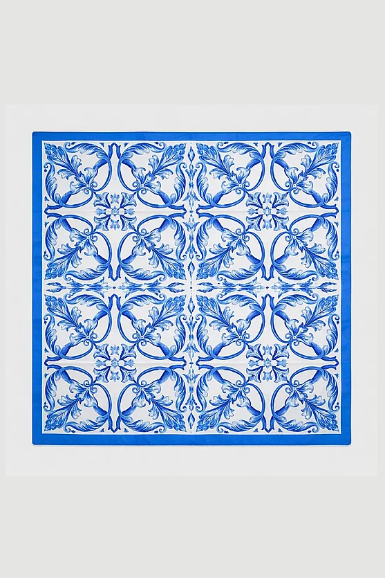 Baroque Pattern Scarf - Blue - 2