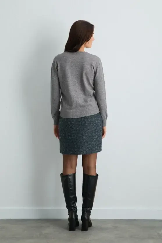 Basic Knit Cardigan - Gray - Gusto