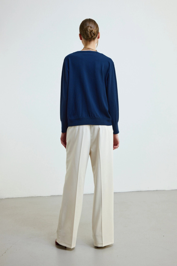 Basic Knit Cardigan - Navy - 4