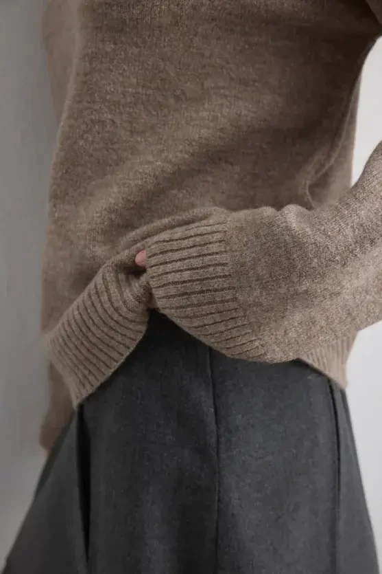 Basic Knit Sweater - Mink - 3