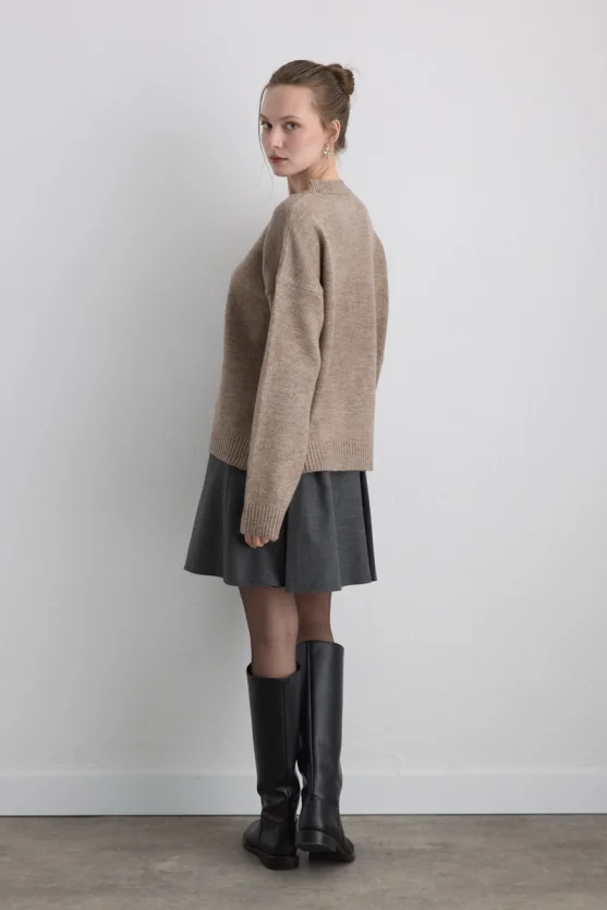 Basic Knit Sweater Mink - 7