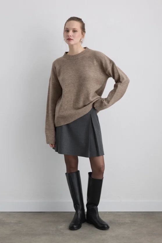 Basic Knit Sweater Mink - Gusto