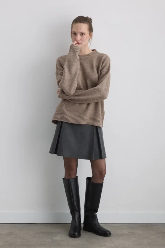Basic Knit Sweater Mink - Gusto