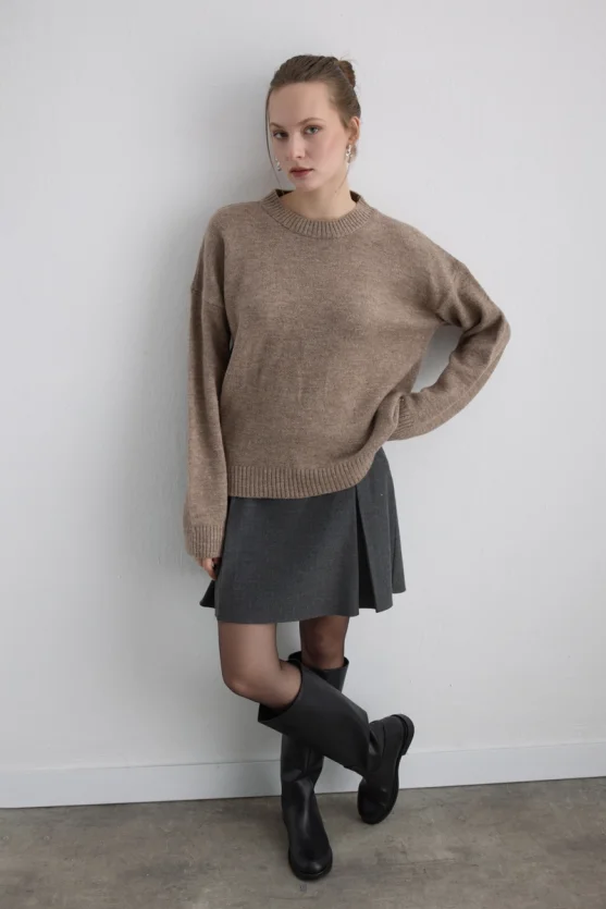 Basic Knit Sweater Mink - Gusto