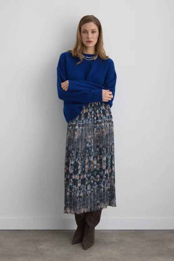 Basic Knit Sweater Sax Blue - Gusto