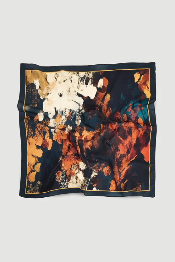 Batik Pattern Scarf Black - 2