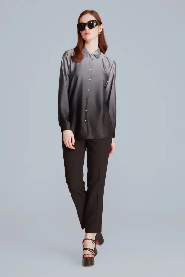 Batik Satin Shirt - Grey - 2