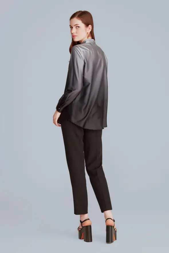 Batik Satin Shirt - Grey - 7