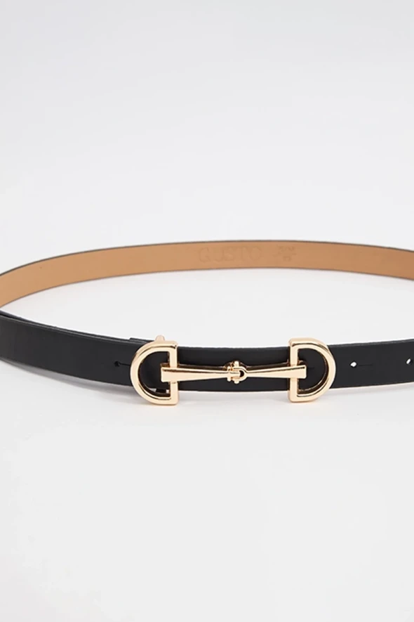 Belt with Lock Buckle - Black - 2