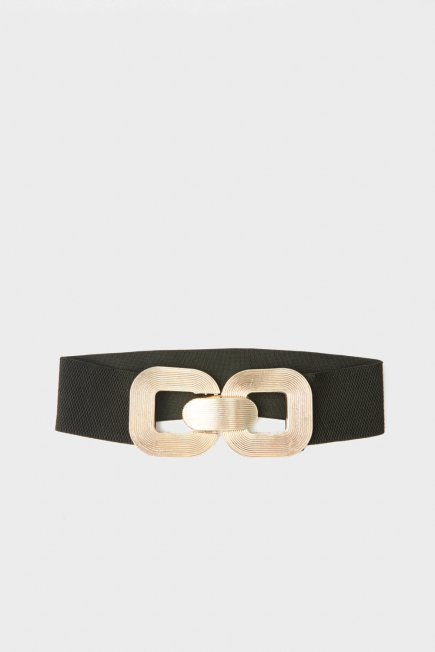 Belt with Metal Buckle - Black Black