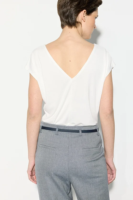Belted Cotton Linen Cigarette Pants - Navy Blue - Gusto