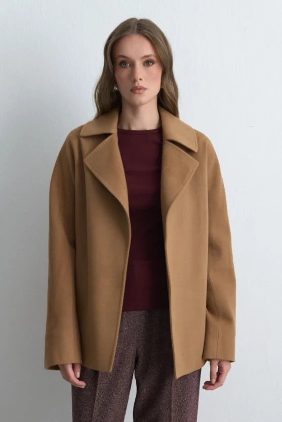 Belted Short Coat Camel - Gusto