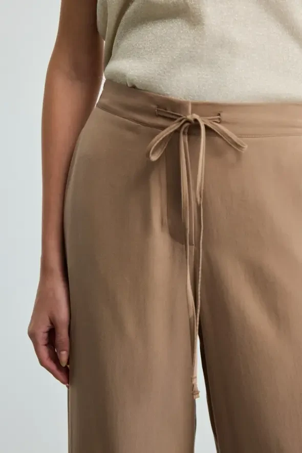 Belted Tencel Pants - Taupe - 4