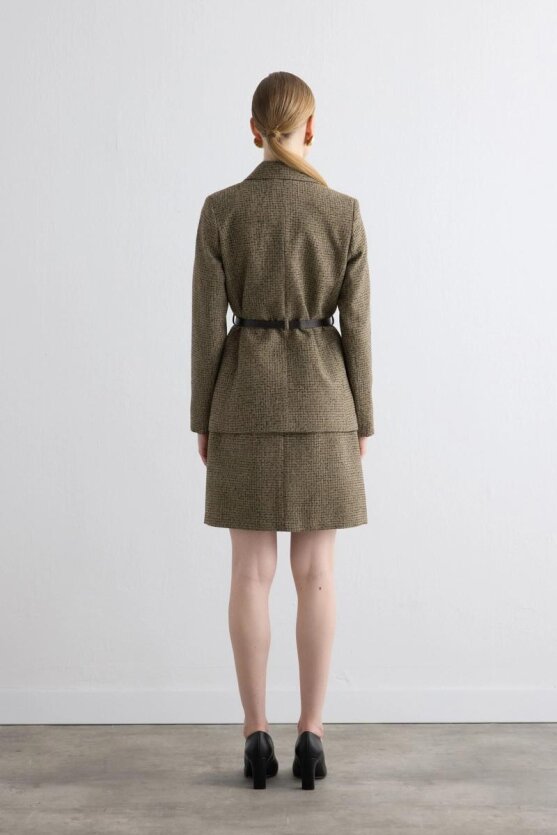 Belted Wool Jacket Brown - Gusto