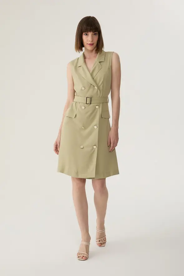 Belted Wrap Lyocell Dress - Mint - 3