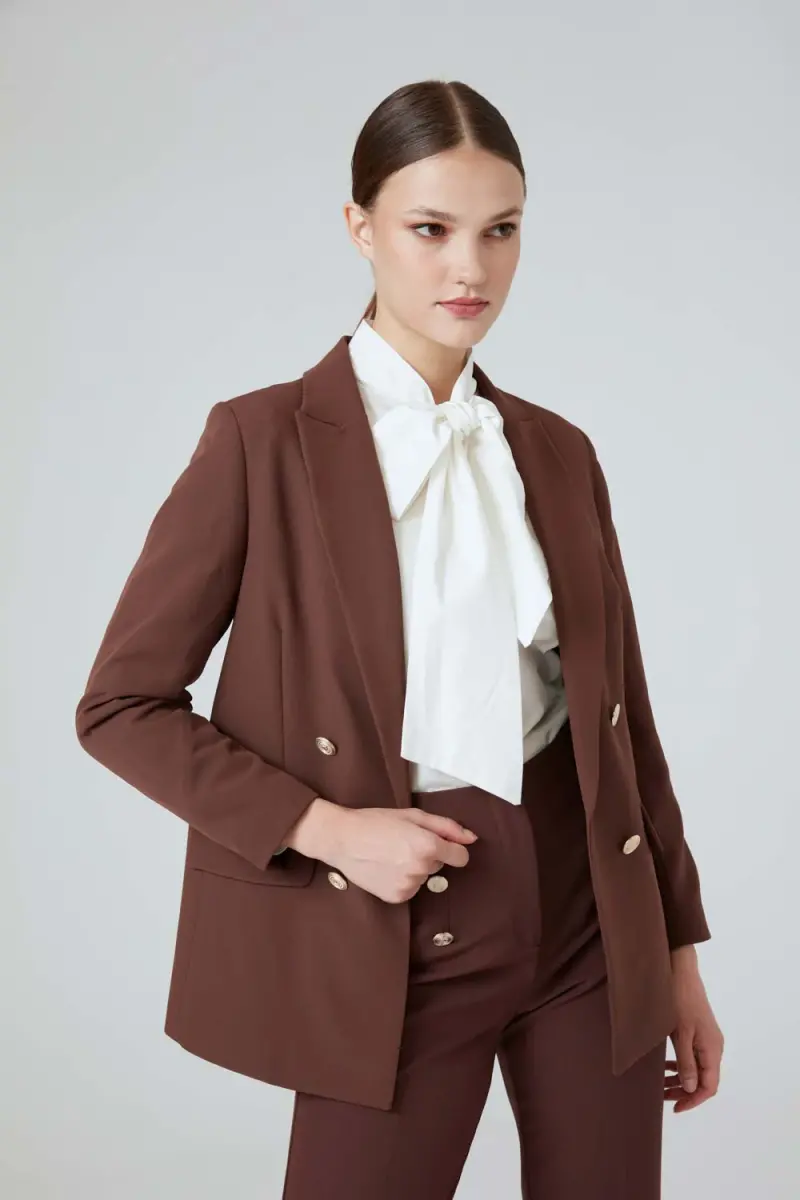 Blazer with sale collared shirt