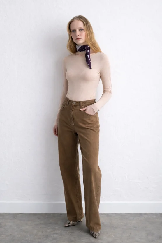 Boat Neck Cashmere Shimmer Blouse - Ecru - Gusto