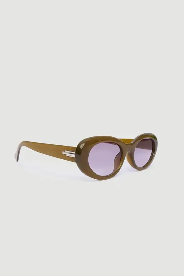 Bone Framed Sunglasses - Green - 2