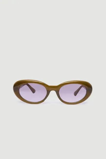 Bone Framed Sunglasses - Green Green