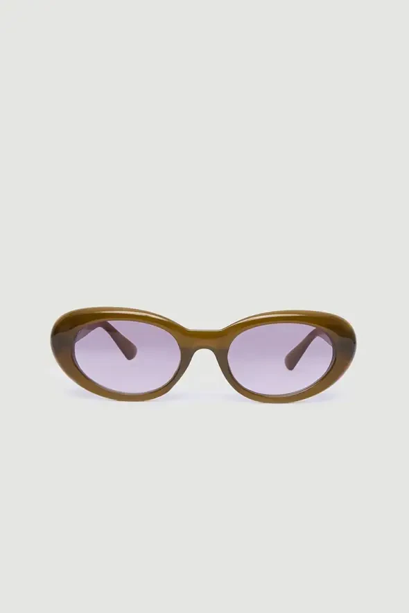 Bone Framed Sunglasses - Green - 1