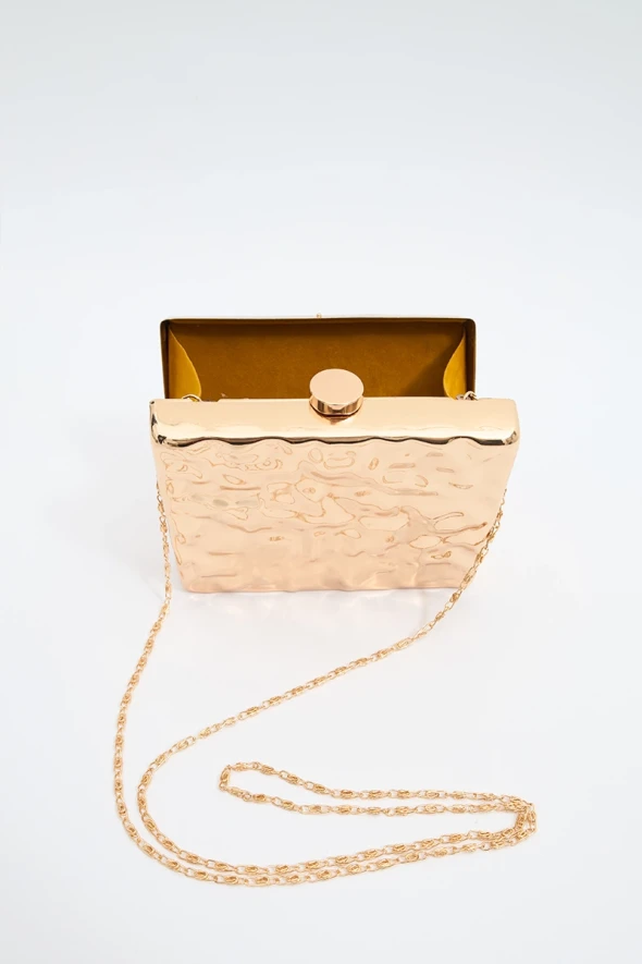 Box Clutch Bag - Gold - 3