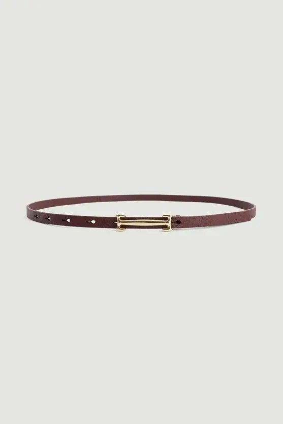 Buckle Thin Belt - Burgundy - Gusto