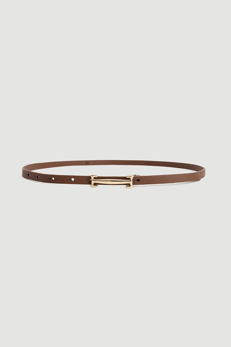 Buckle Thin Belt - Camel - Gusto