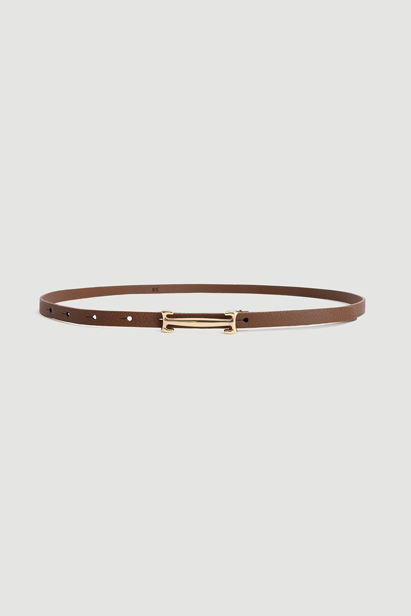 Buckle Thin Belt Camel - Gusto