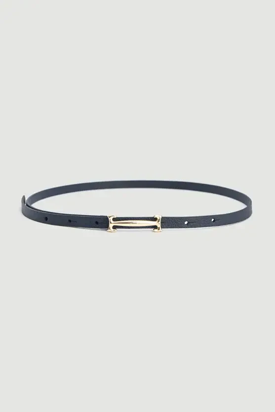 Buckle Thin Belt - Navy - Gusto