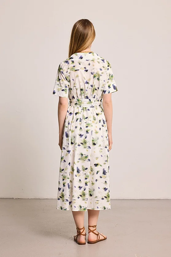 Butterfly Collection Half Sleeve Maxi Dress - White - 5