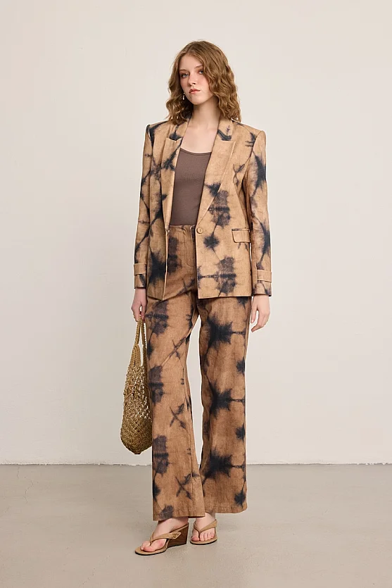 Butterfly Collection Linen Jacket - Mink - 3