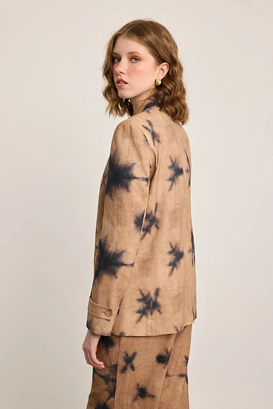 Butterfly Collection Linen Jacket - Mink - 8