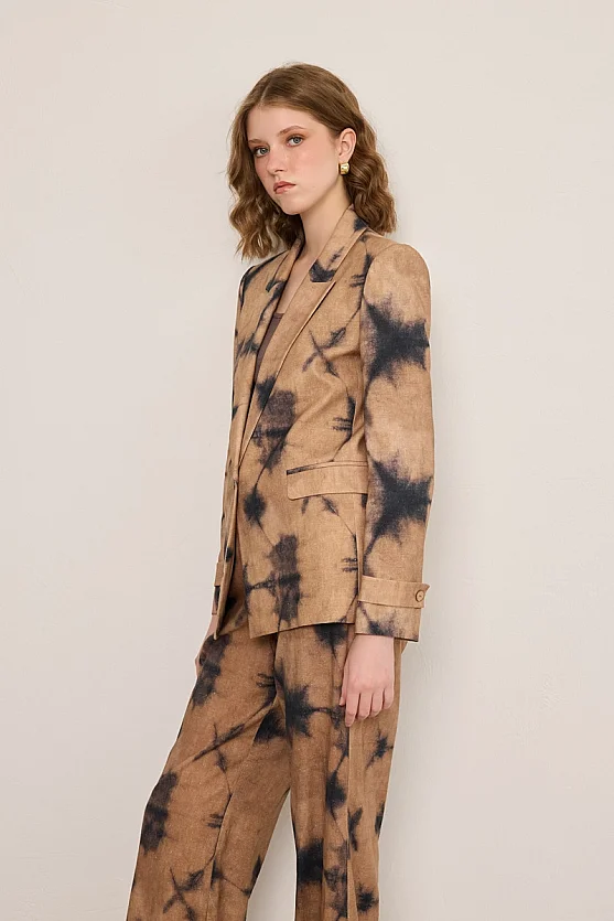 Butterfly Collection Linen Jacket - Mink - 5