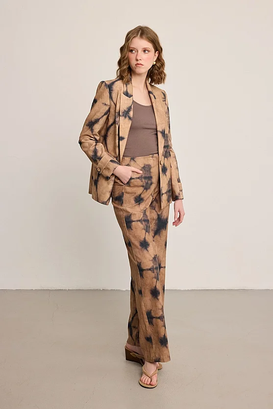 Butterfly Collection Linen Jacket - Mink - 10