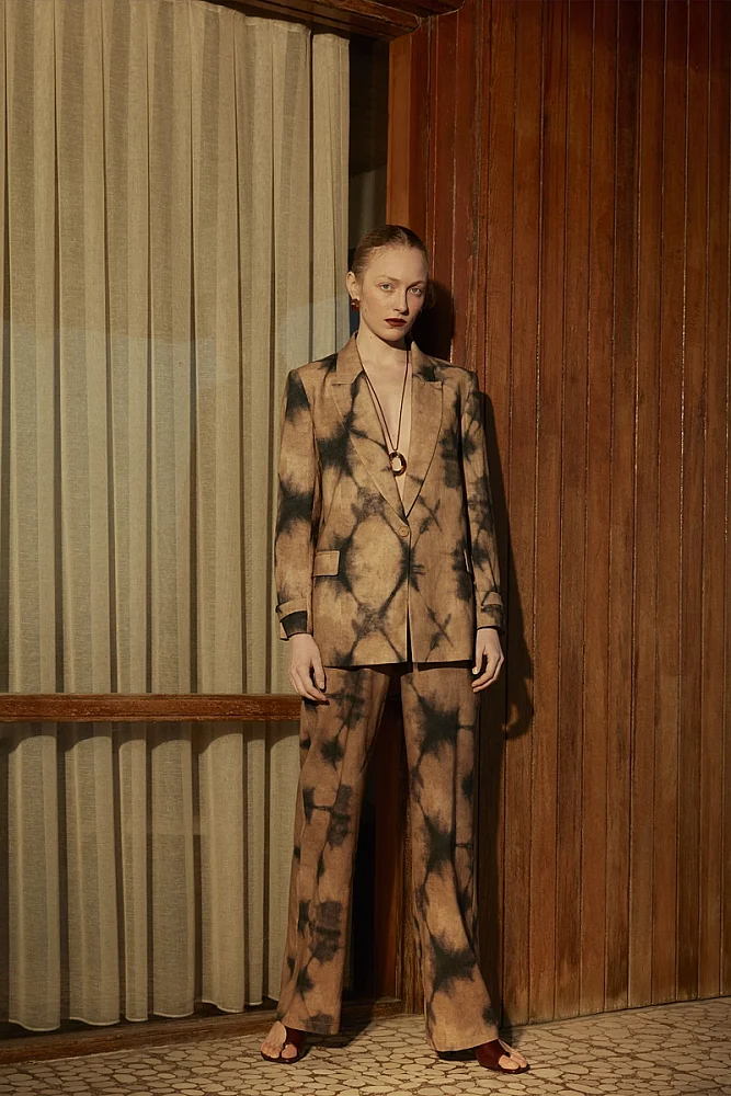 Butterfly Collection Linen Trousers - Mink Mink