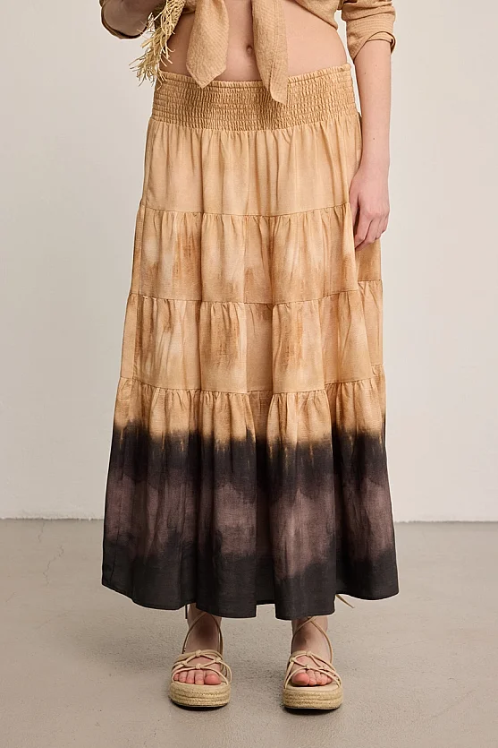 Butterfly Collection Lyocell Maxi Skirt - Camel - 2