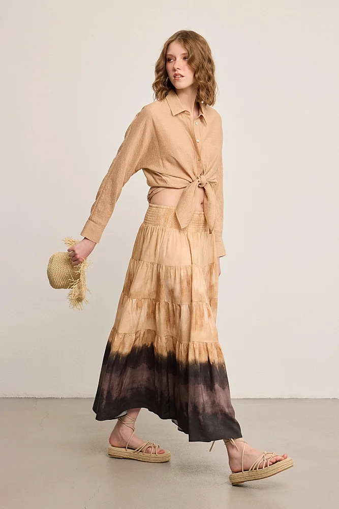 Butterfly Collection Lyocell Maxi Skirt - Camel Camel