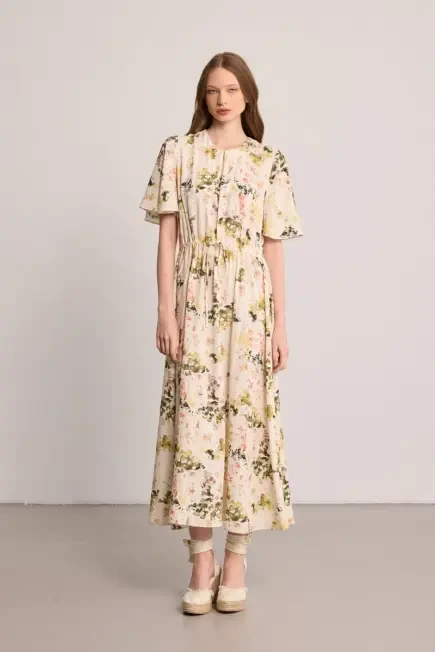 Butterfly Collection Modal Dress - Multicolor Çok Renkli
