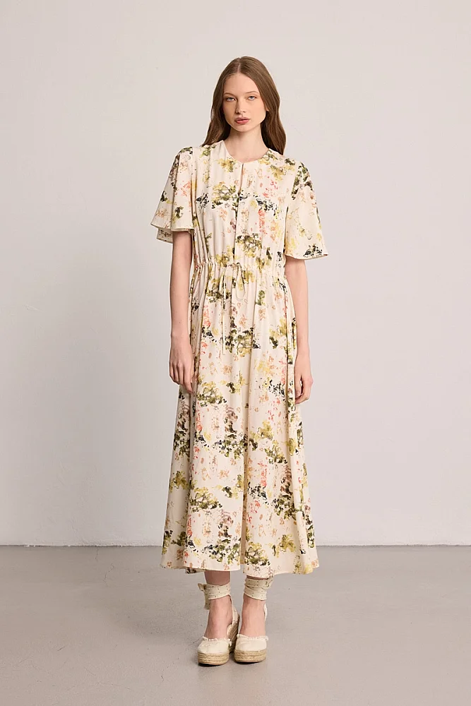 Butterfly Collection Modal Dress - Multicolor Çok Renkli