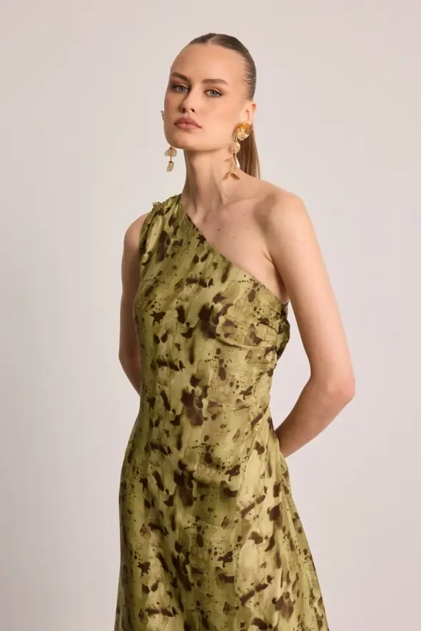 Butterfly Collection One-Shoulder Dress - Green - 3