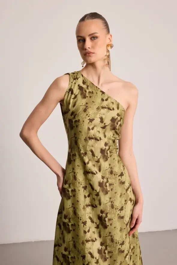 Butterfly Collection One-Shoulder Dress - Green - 4