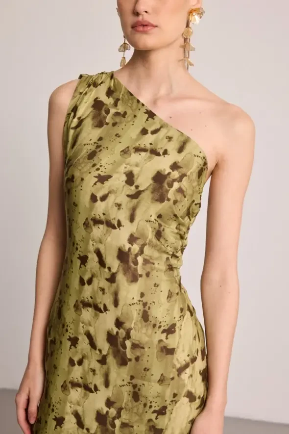 Butterfly Collection One-Shoulder Dress - Green - 5