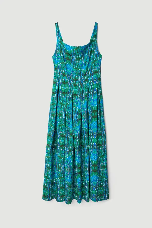 Butterfly Collection Pleated Dress - Green - 9